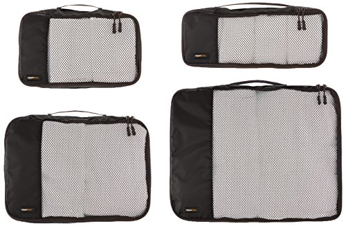 AmazonBasics Packing Cubes - Small, Medium, Large, and Slim (4-Piece Set), Black - Image 3