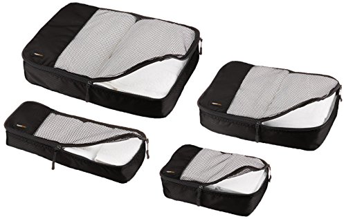 AmazonBasics Packing Cubes - Small, Medium, Large, and Slim (4-Piece Set), Black - Image 4