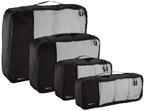AmazonBasics Packing Cubes - Small, Medium, Large, and Slim (4-Piece Set), Black - Image 5
